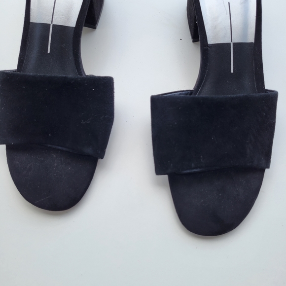 Dolce Vita Rilee Suede Open Toe Low Block Heel Slide - Picture 4 of 8